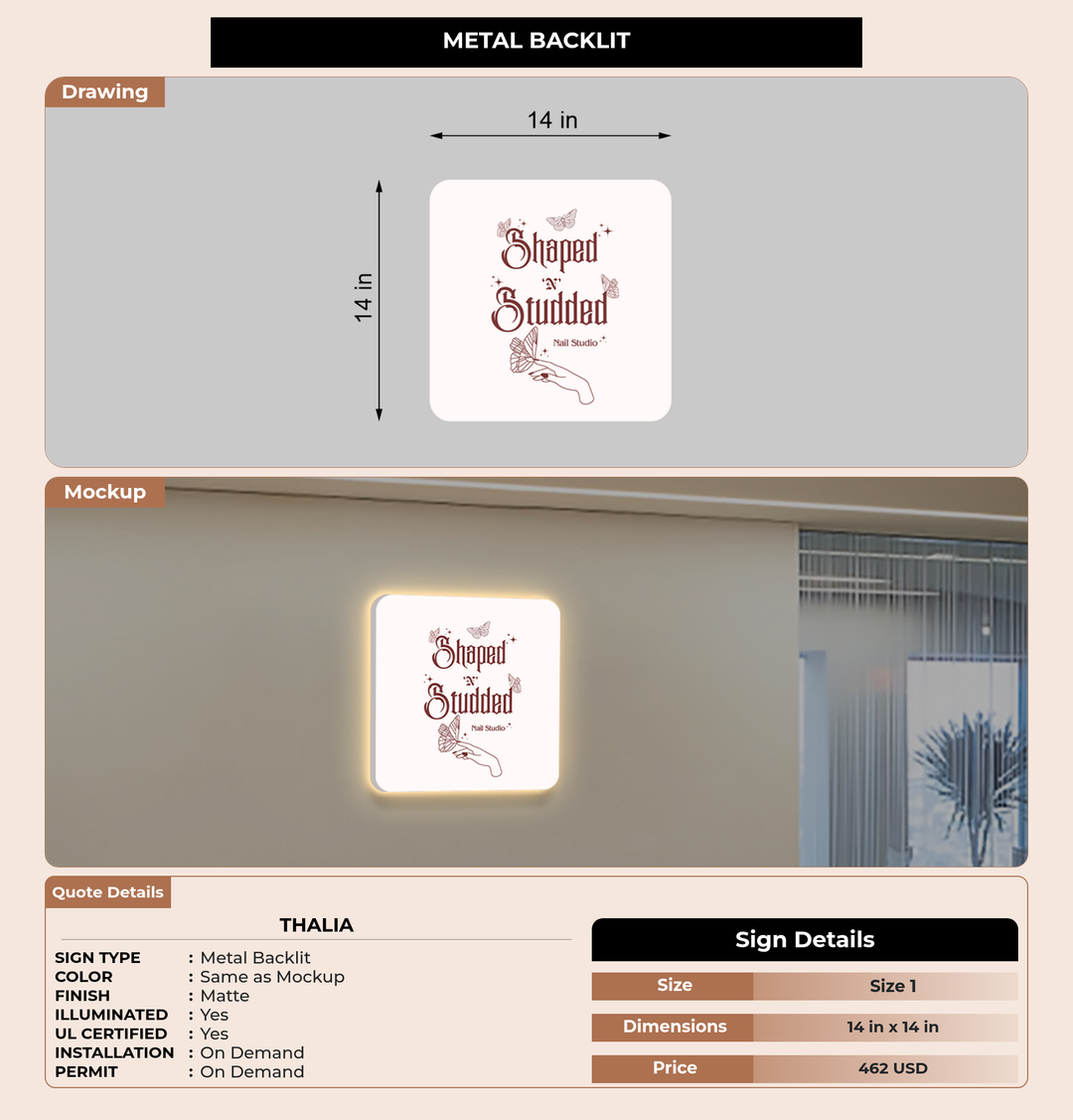 CUSTOM MOCKUP SIGN FOR Thalia