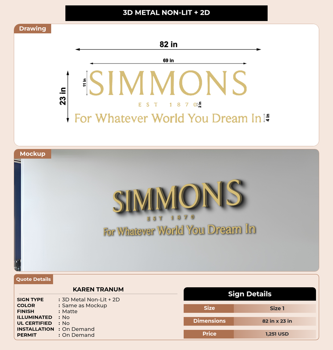 CUSTOM MOCKUP SIGN FOR Karen Tranum