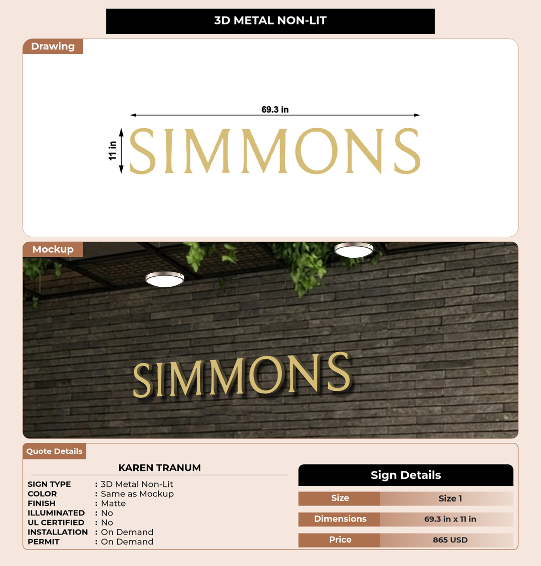 CUSTOM MOCKUP SIGN FOR Karen Tranum