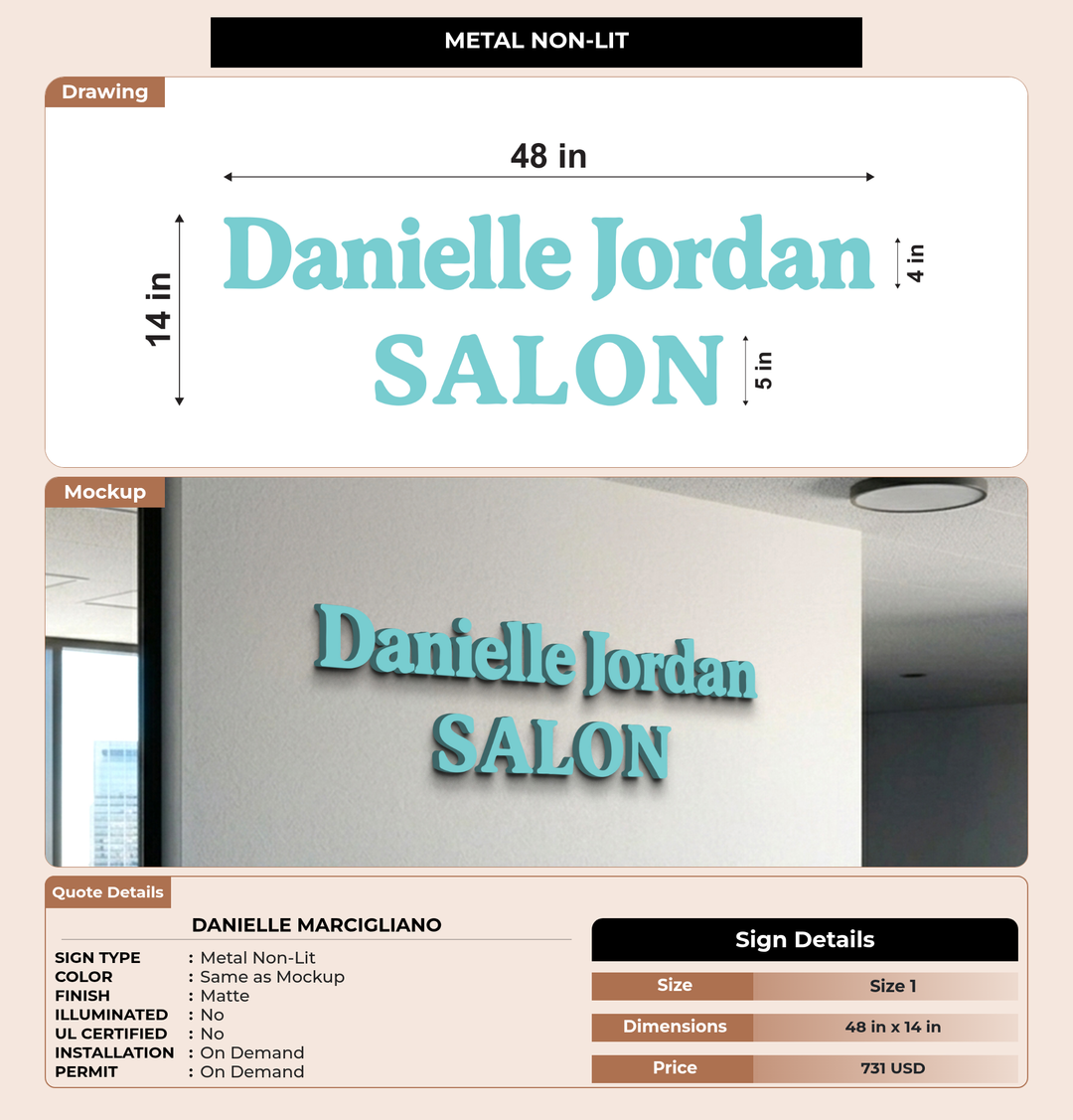 CUSTOM MOCKUP SIGN FOR Danielle Marcigliano