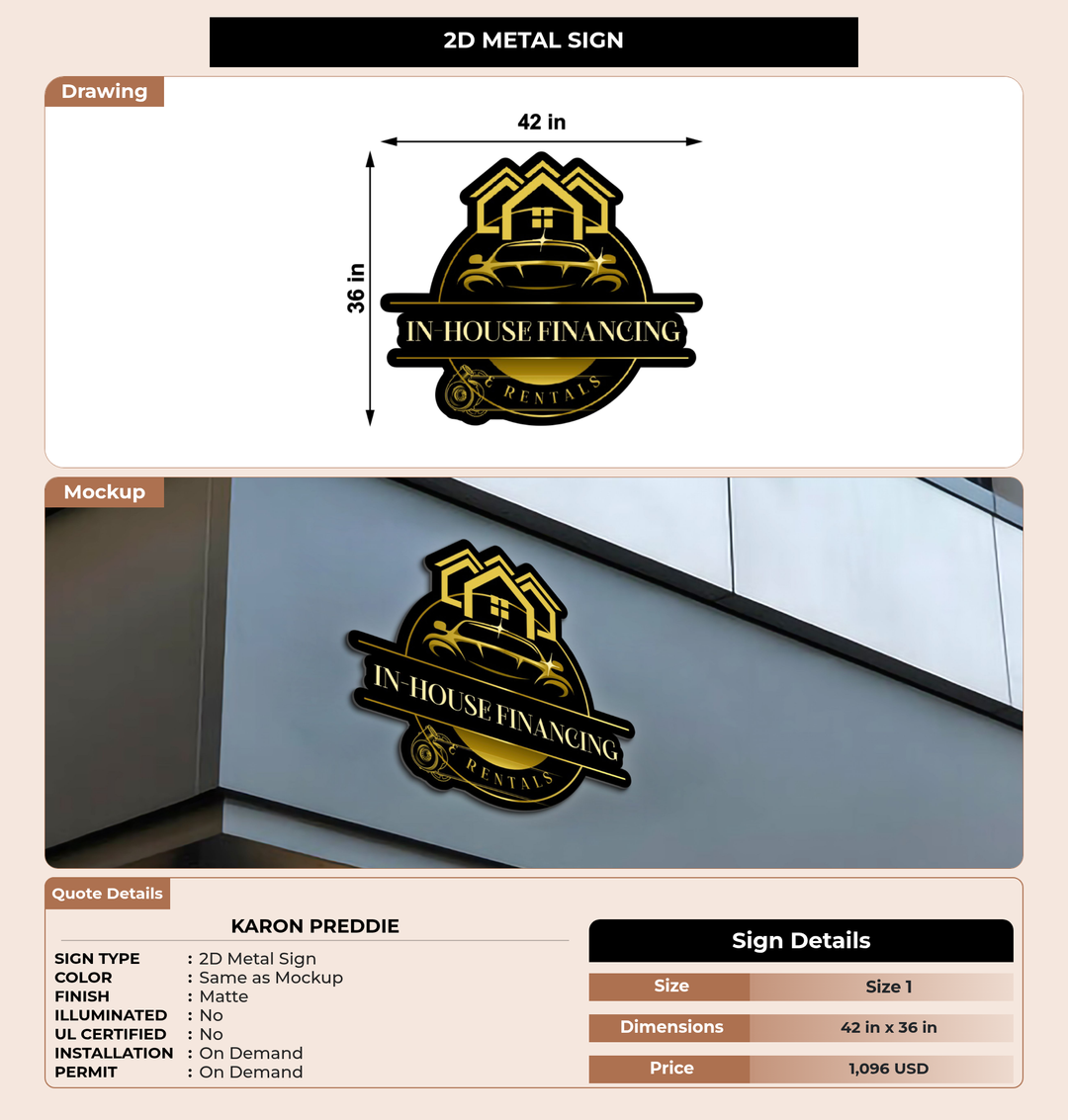 CUSTOM MOCKUP SIGN FOR Karon Preddie