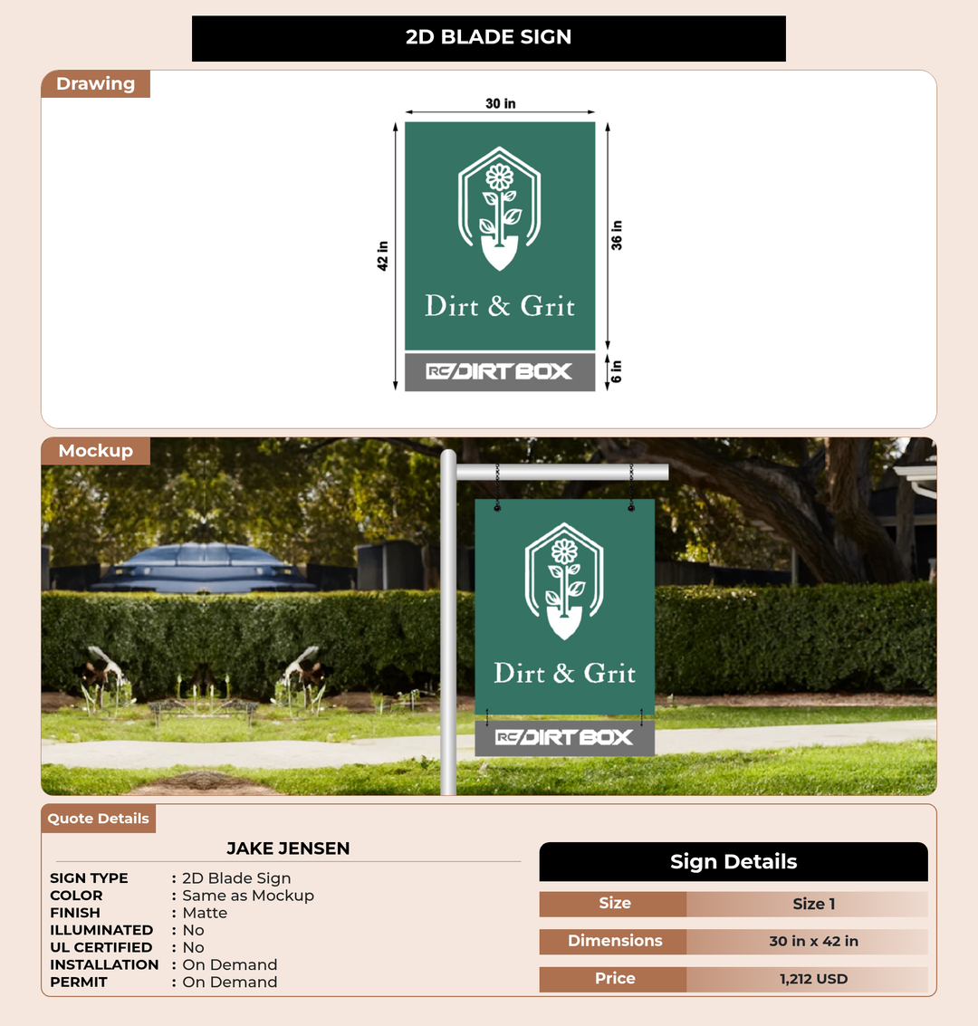 CUSTOM MOCKUP SIGN FOR Jake Jensen