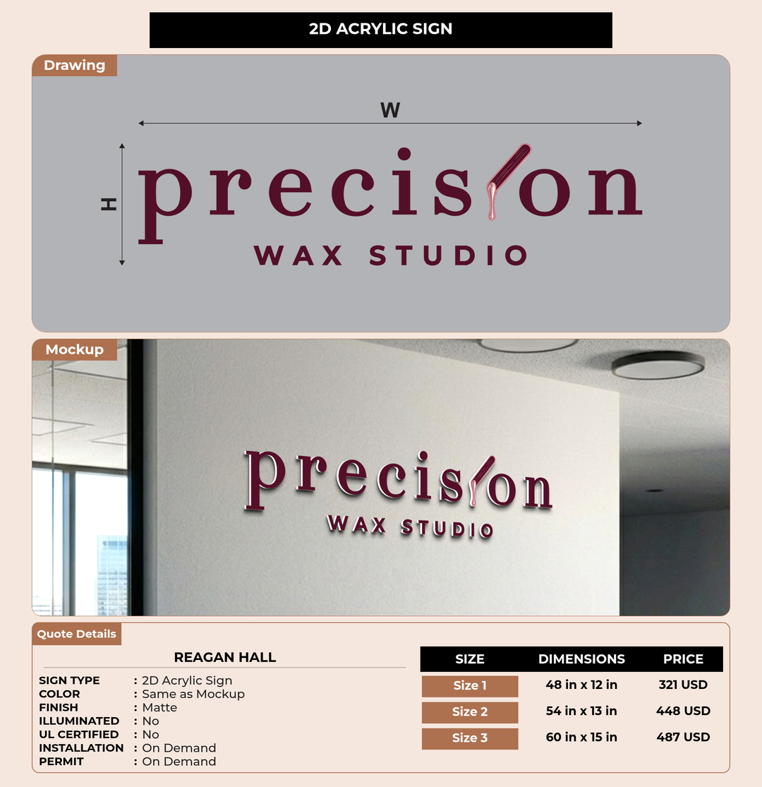 CUSTOM MOCKUP SIGN FOR Reagan Hall