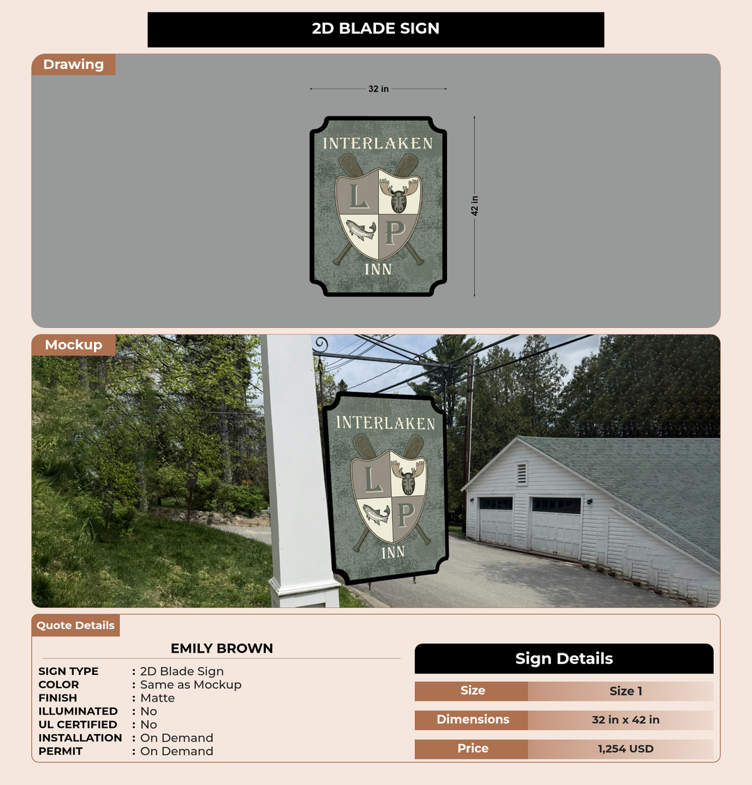 CUSTOM MOCKUP SIGN FOR Emily Brown