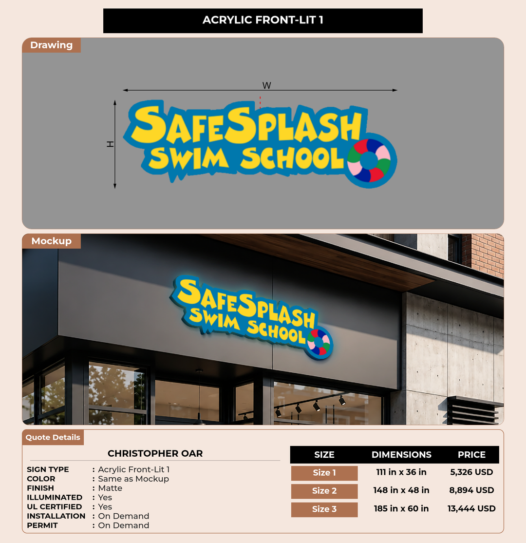 CUSTOM MOCKUP SIGN FOR Christopher Oar