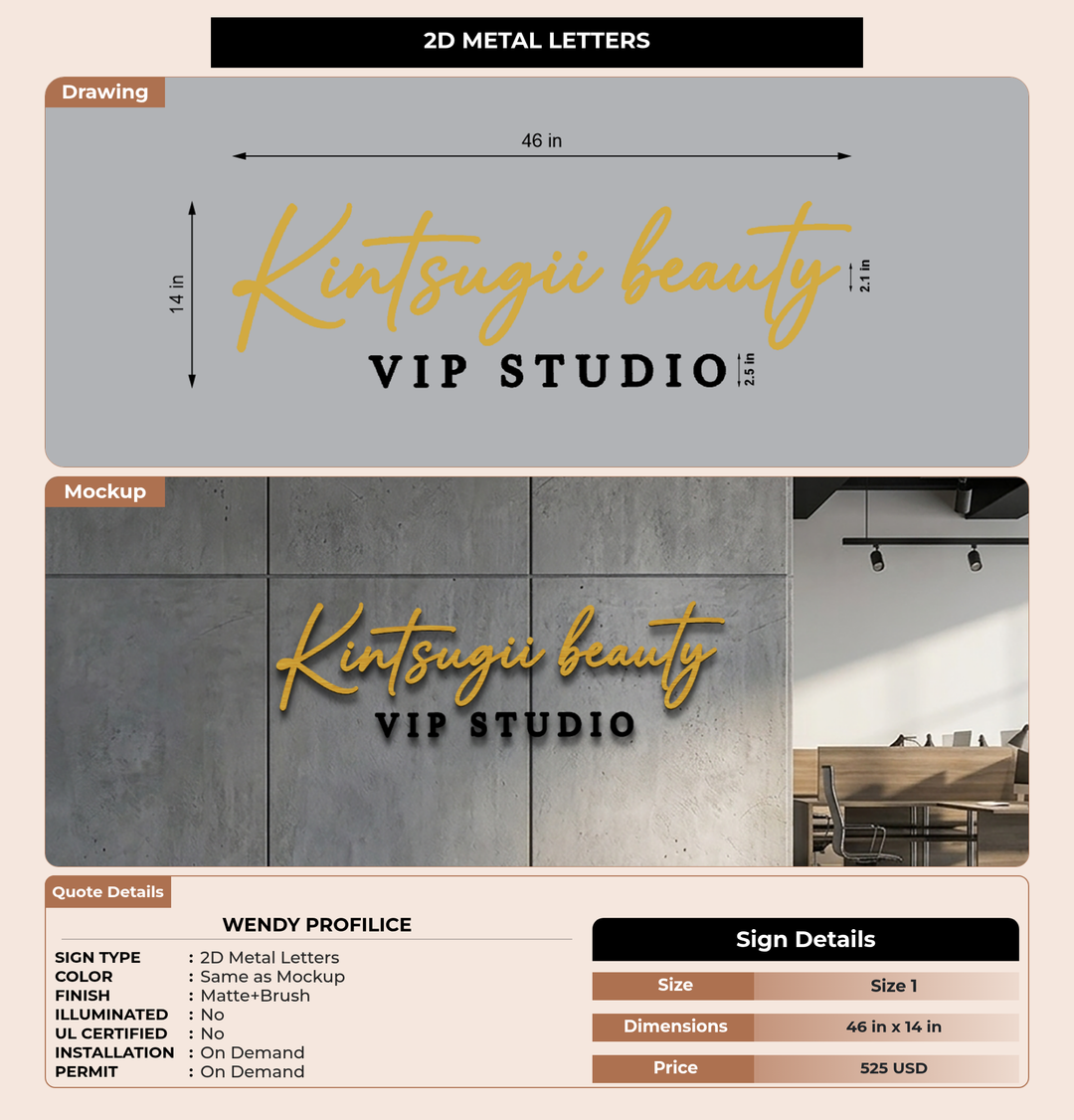 CUSTOM MOCKUP SIGN FOR Wendy Profilice