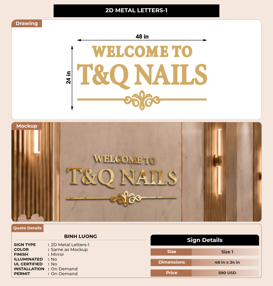 CUSTOM MOCKUP SIGN FOR Binh luong