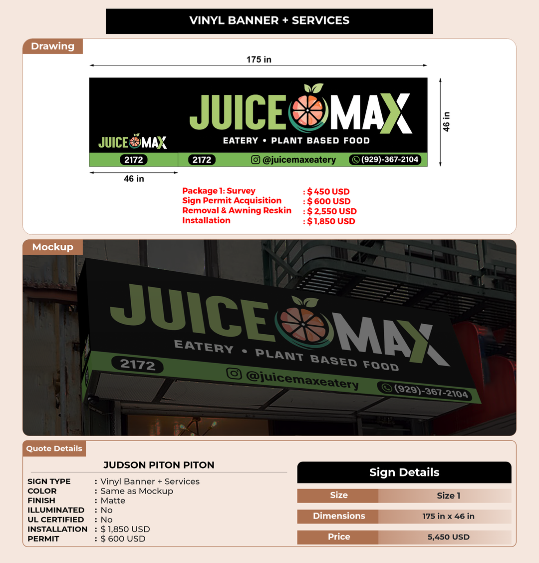 CUSTOM MOCKUP SIGN FOR Judson piton Piton