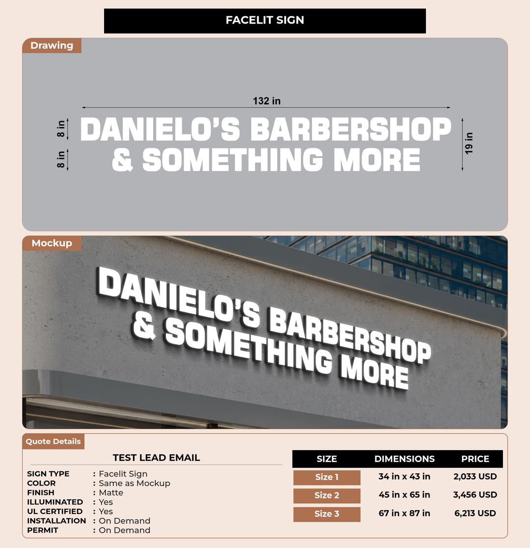 CUSTOM MOCKUP SIGN FOR test lead email