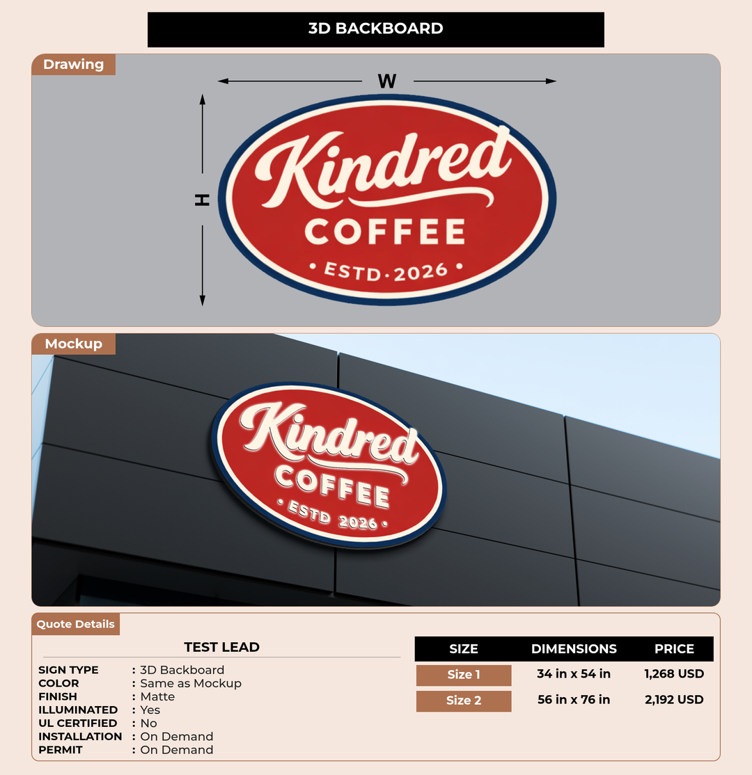 CUSTOM MOCKUP SIGN FOR test lead