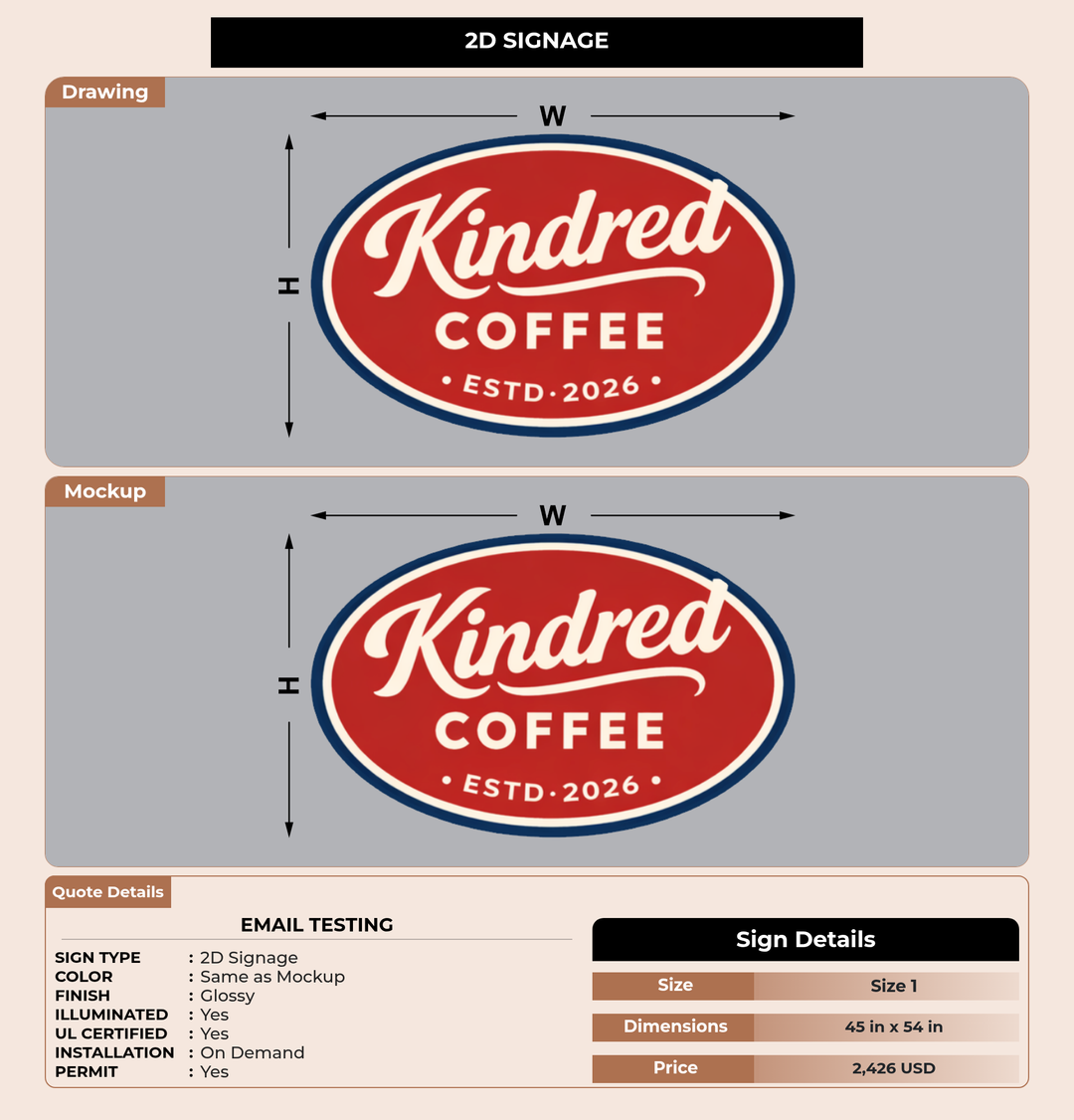 CUSTOM MOCKUP SIGN FOR Email Testing