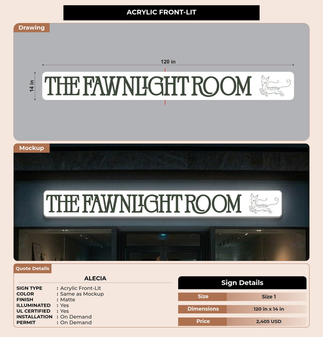CUSTOM MOCKUP SIGN FOR Alecia