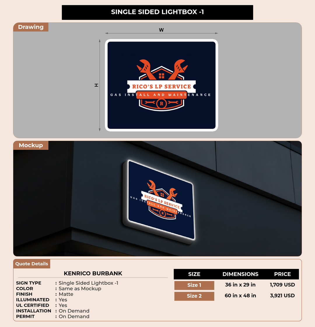 CUSTOM MOCKUP SIGN FOR Kenrico Burbank