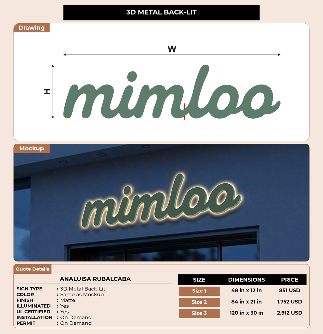 CUSTOM MOCKUP SIGN FOR Analuisa Rubalcaba