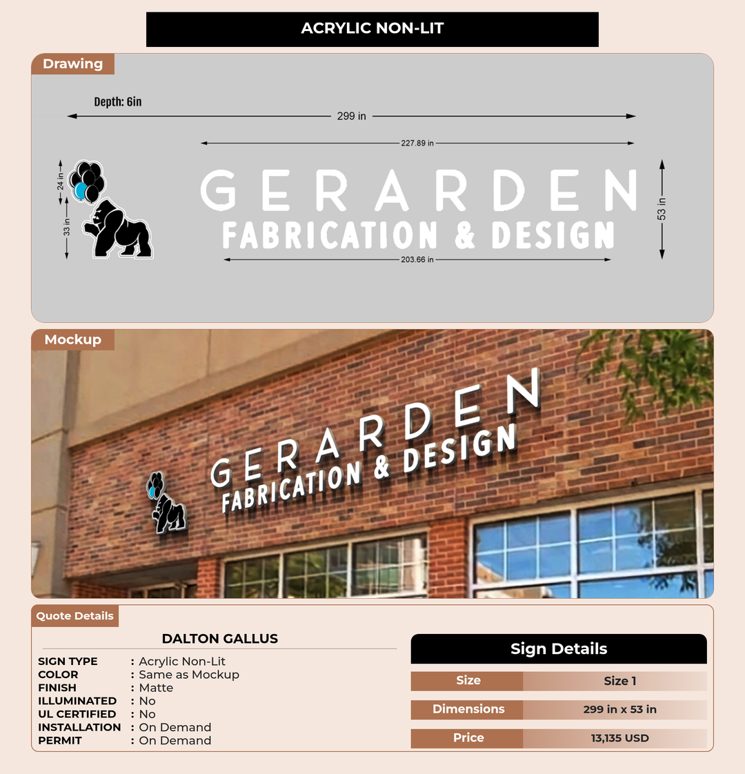 CUSTOM MOCKUP SIGN FOR Dalton Gallus