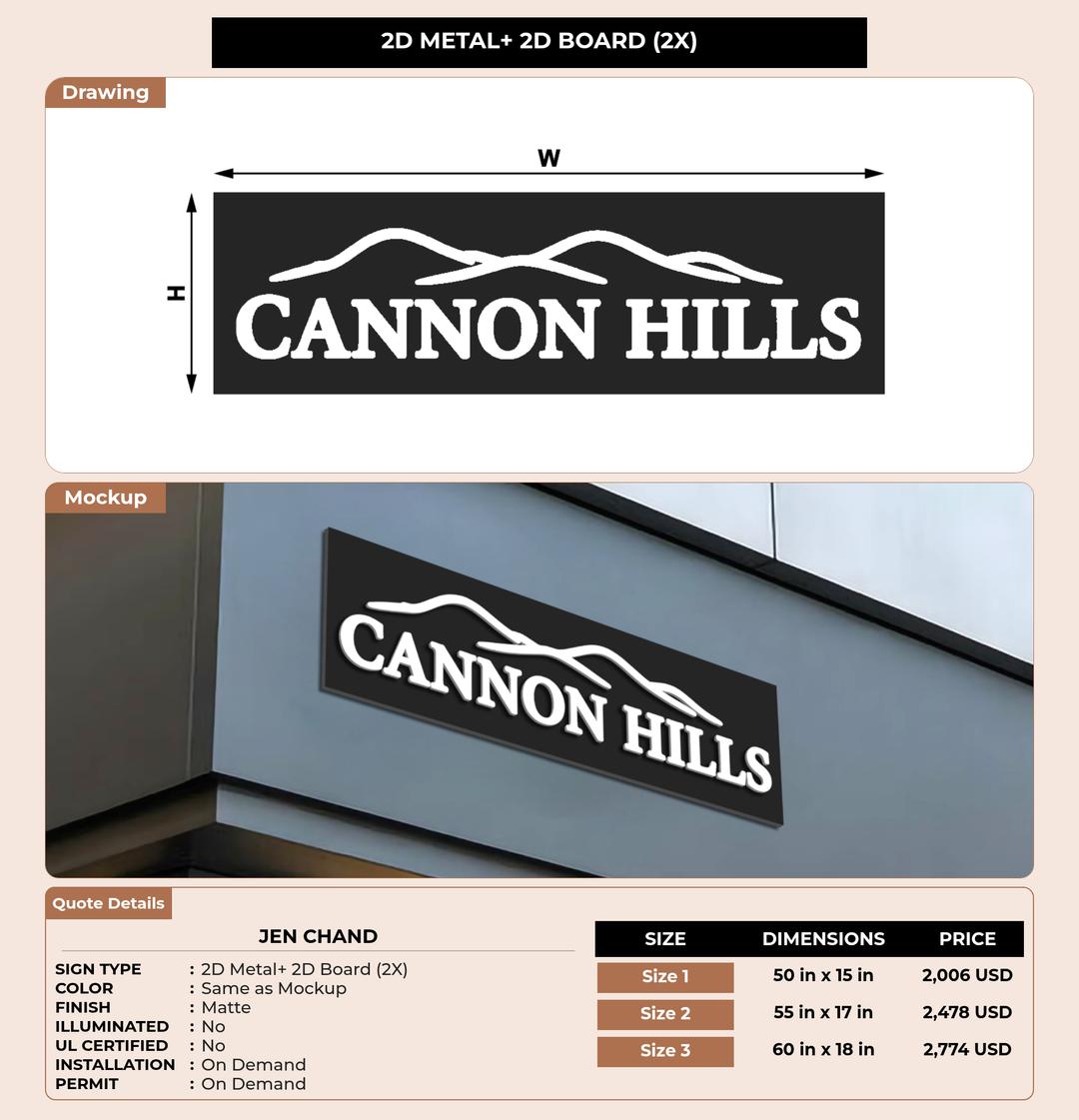 CUSTOM MOCKUP SIGN FOR Jen Chand