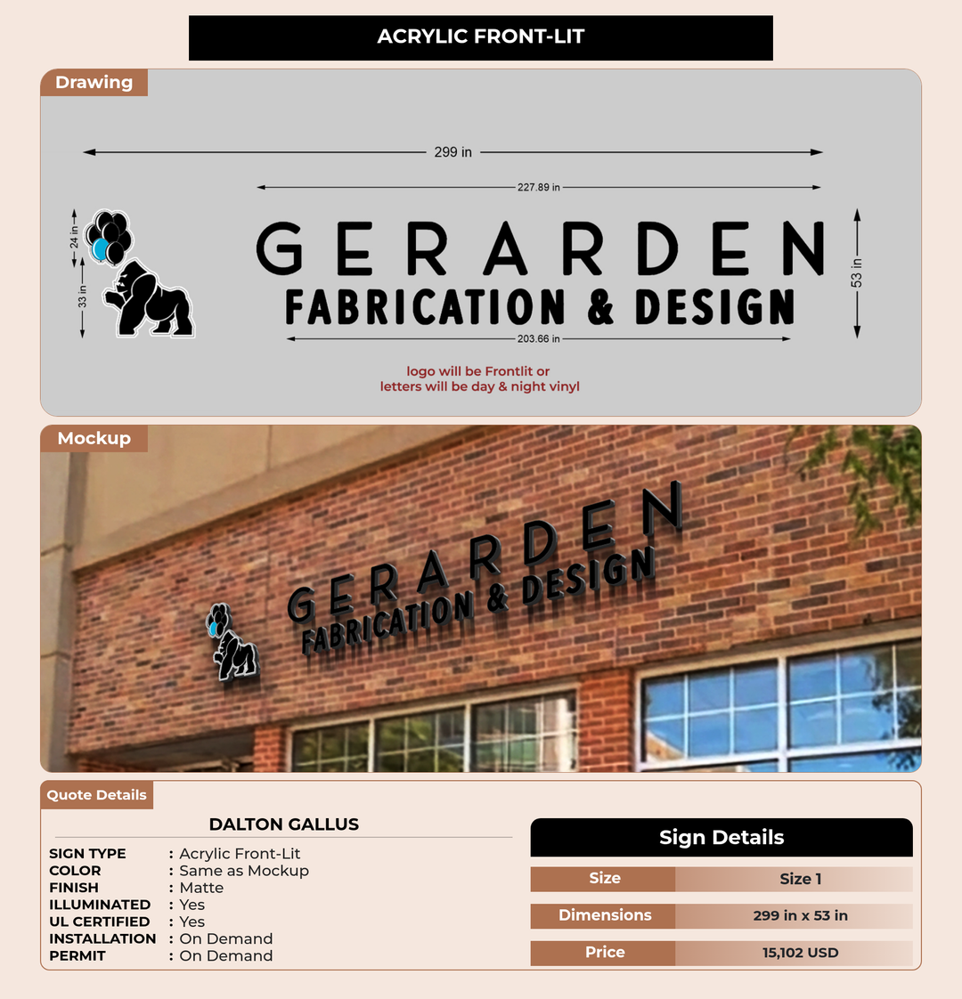 CUSTOM MOCKUP SIGN FOR Dalton Gallus