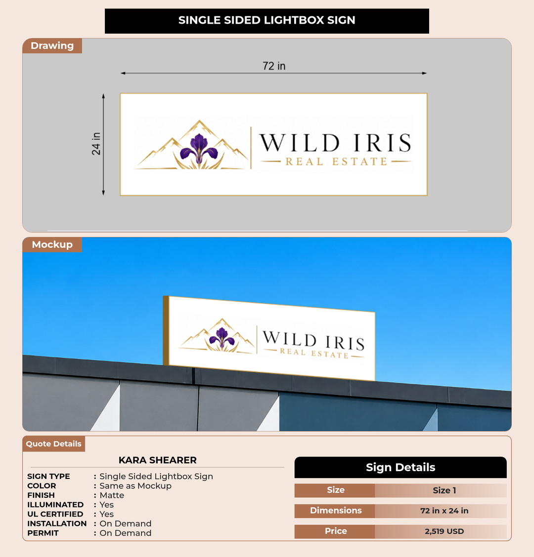 CUSTOM MOCKUP SIGN FOR Kara Shearer