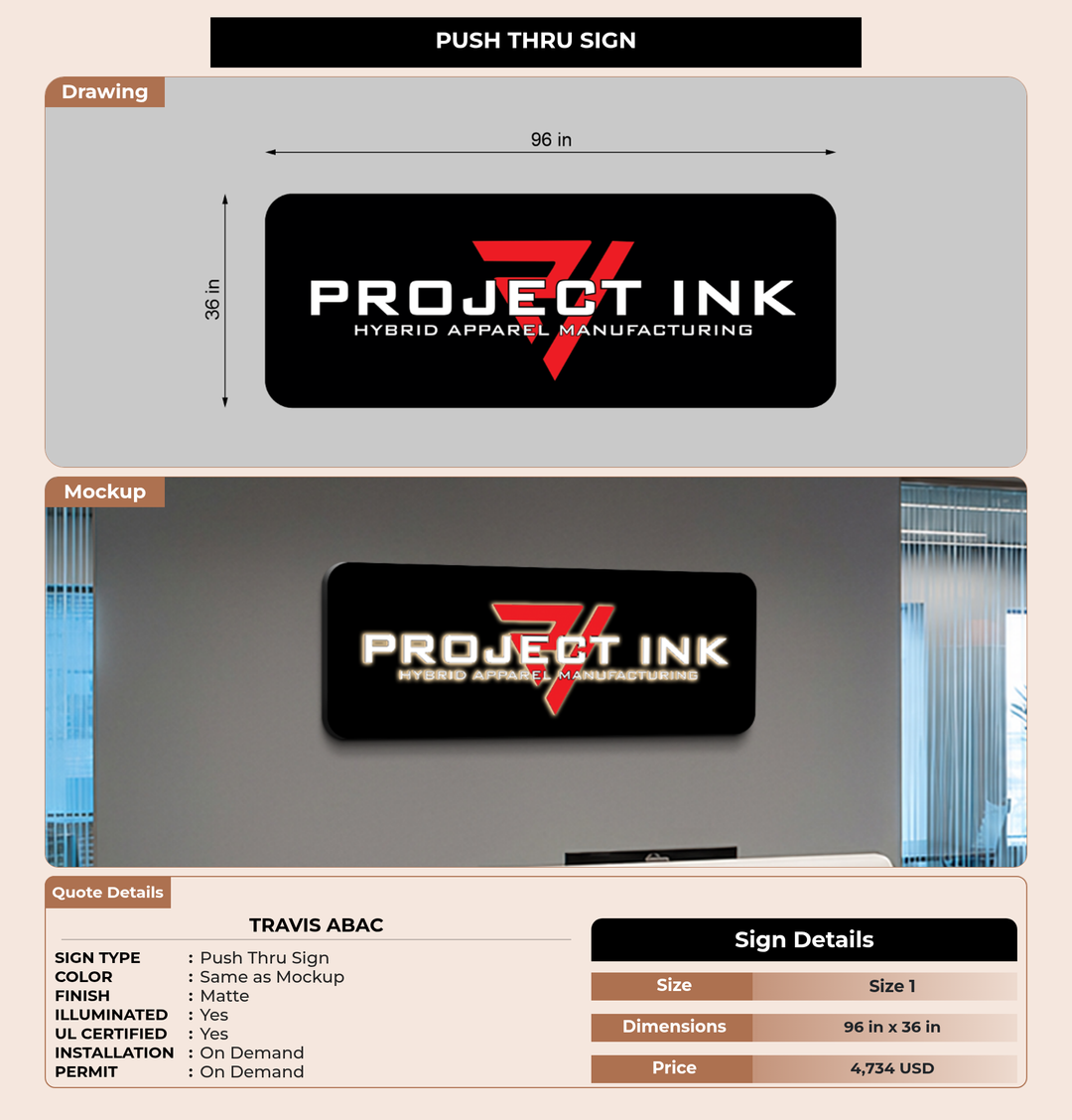CUSTOM MOCKUP SIGN FOR Travis Abac