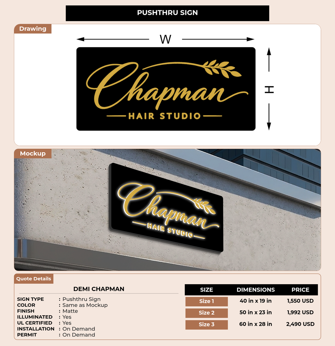 CUSTOM MOCKUP SIGN FOR Demi Chapman