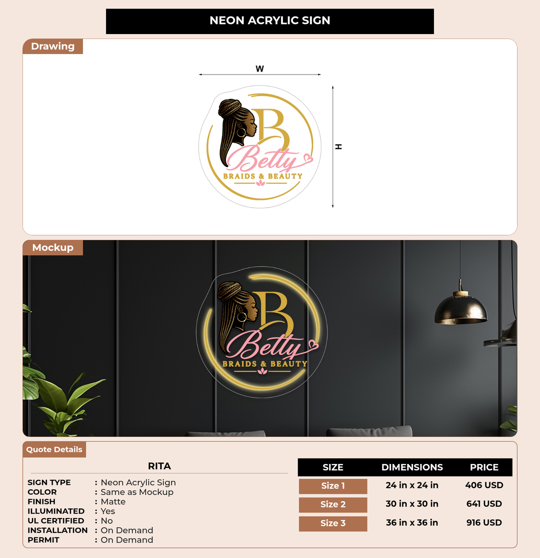 CUSTOM MOCKUP SIGN FOR Rita