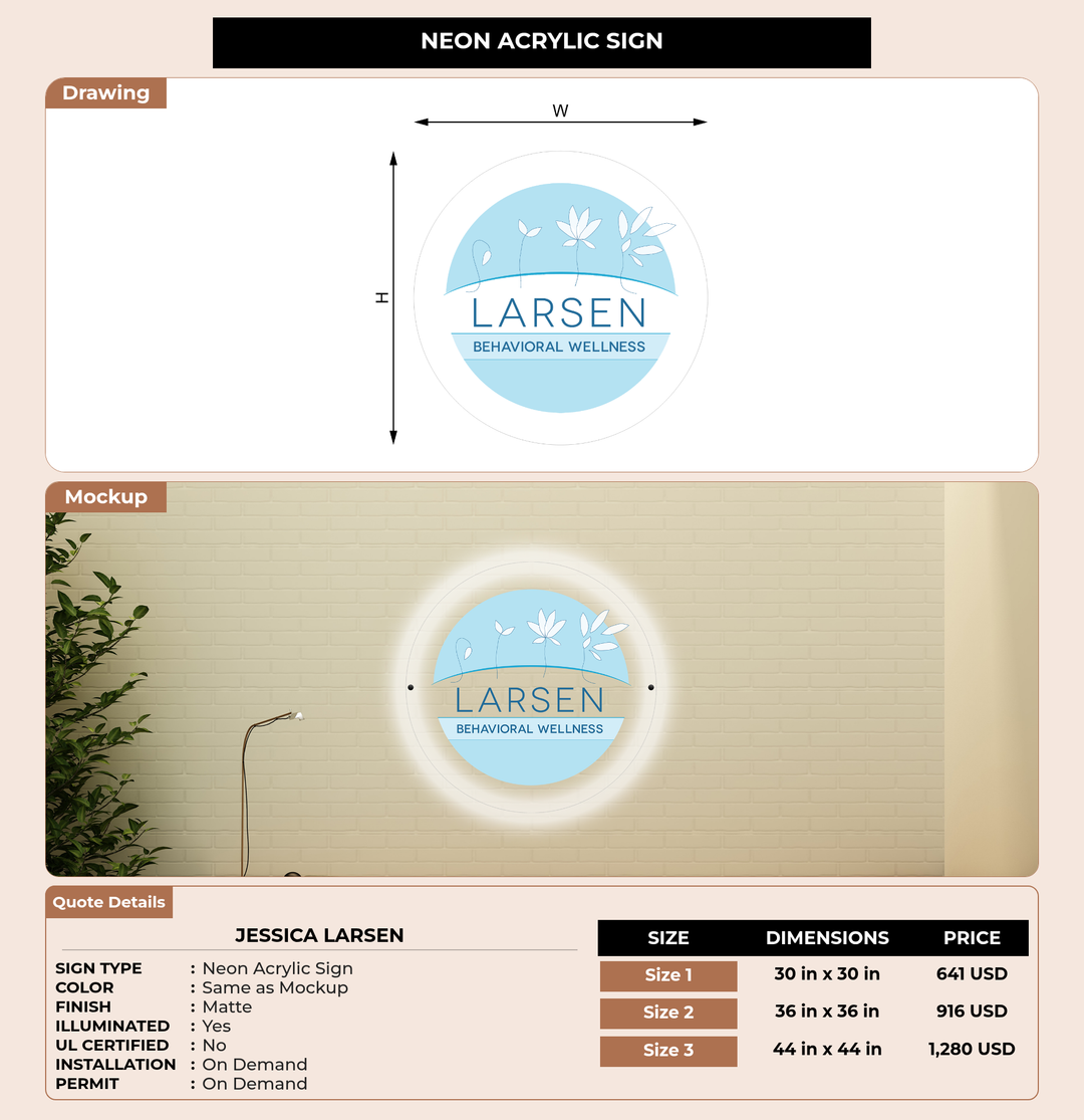 CUSTOM MOCKUP SIGN FOR Jessica Larsen