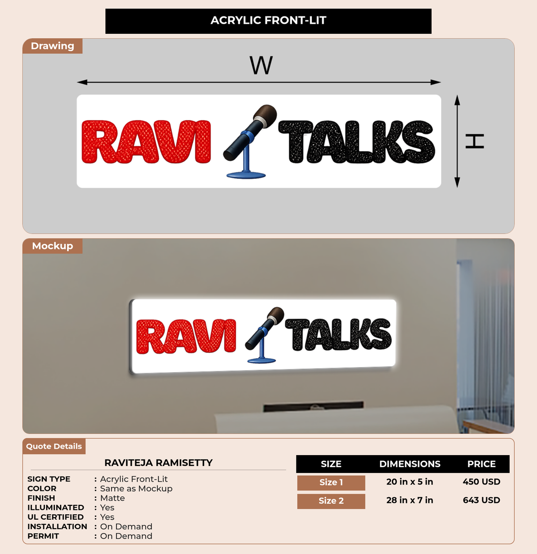 CUSTOM MOCKUP SIGN FOR Raviteja Ramisetty
