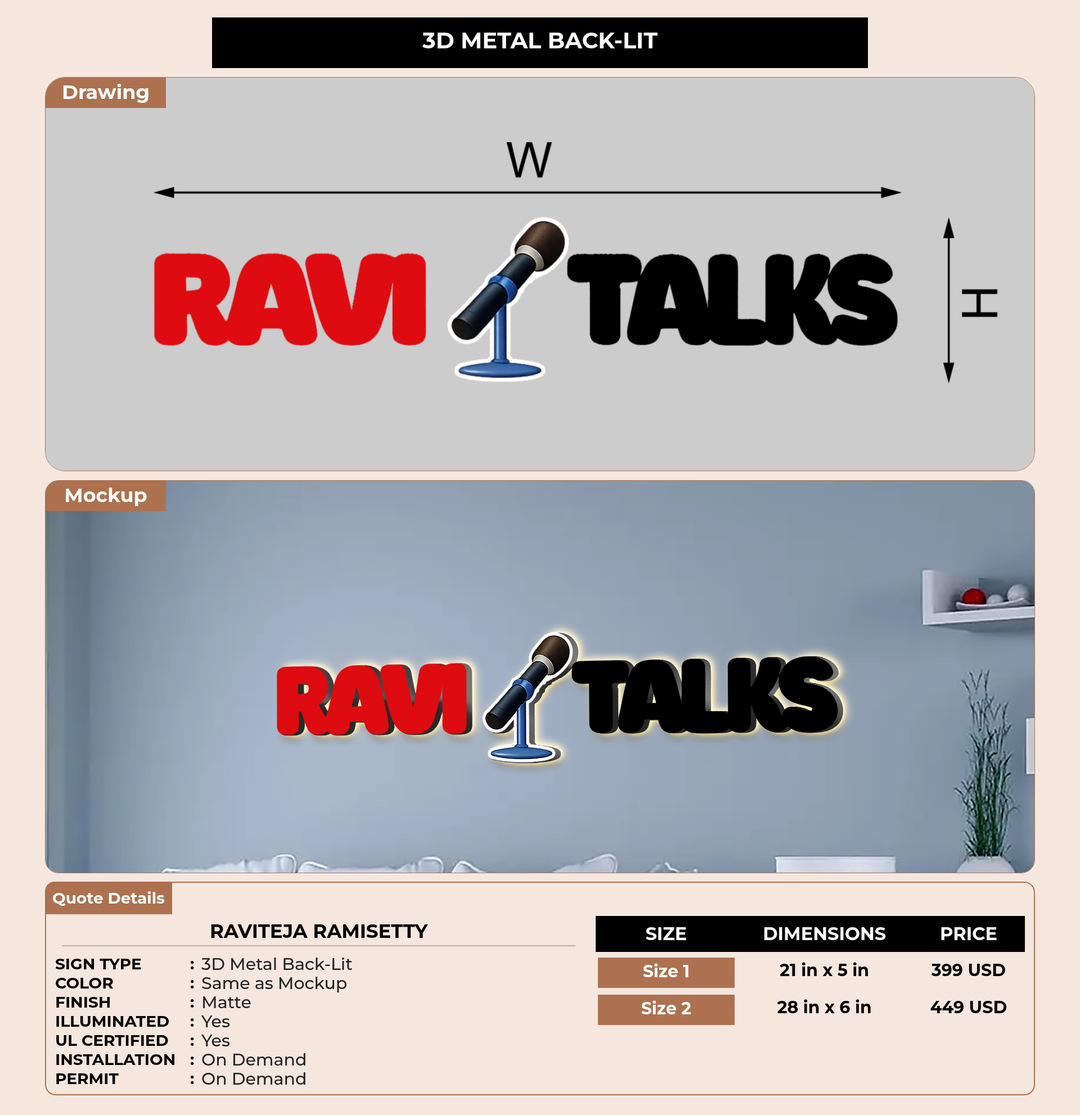 CUSTOM MOCKUP SIGN FOR Raviteja Ramisetty