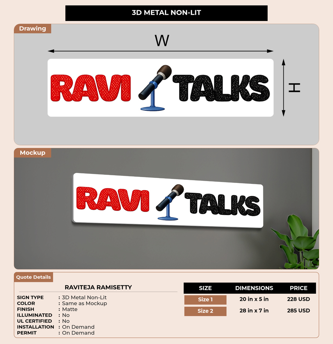 CUSTOM MOCKUP SIGN FOR Raviteja Ramisetty