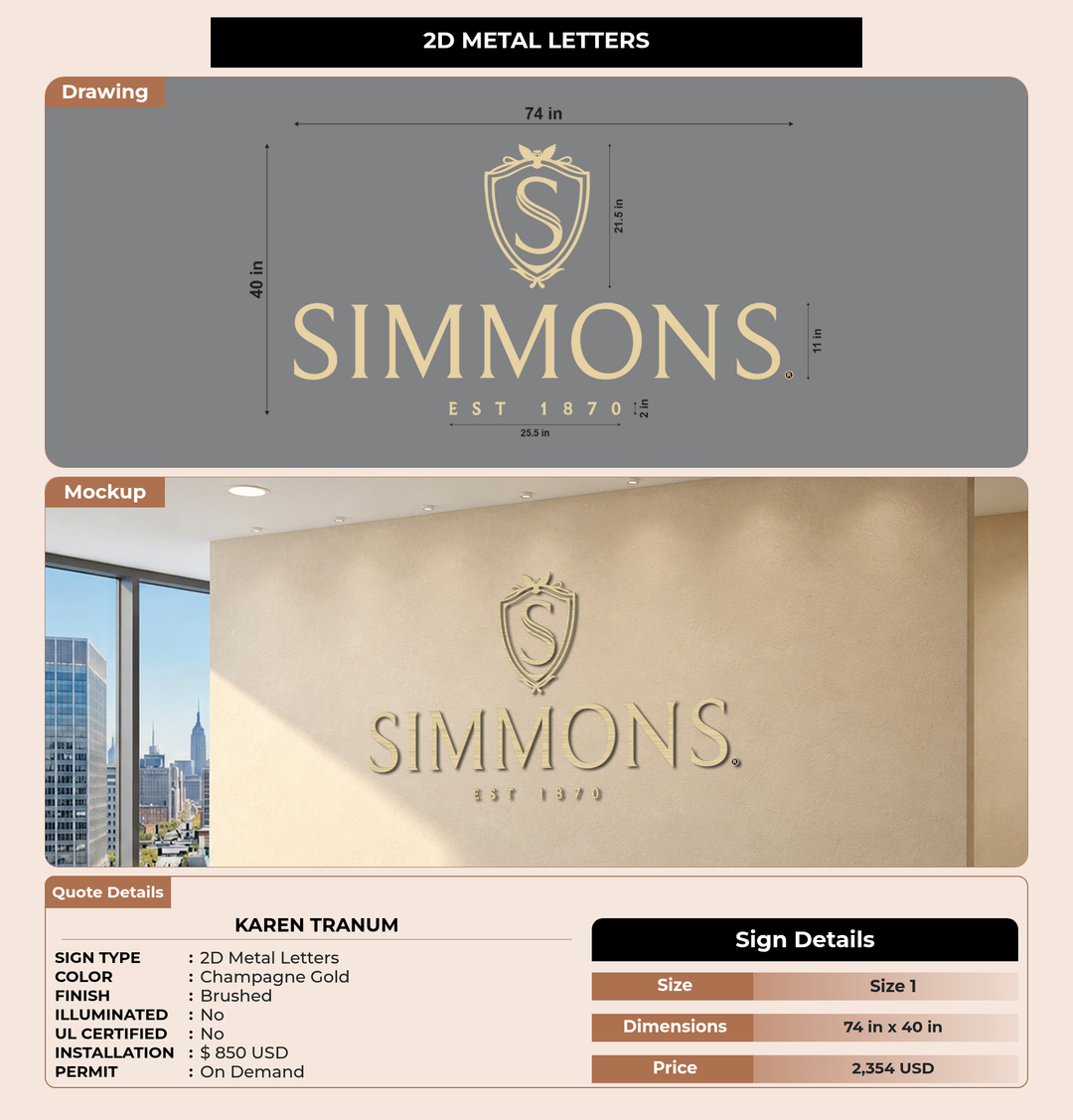 CUSTOM MOCKUP SIGN FOR Karen Tranum