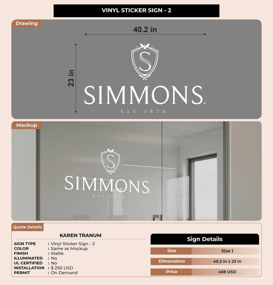 CUSTOM MOCKUP SIGN FOR Karen Tranum