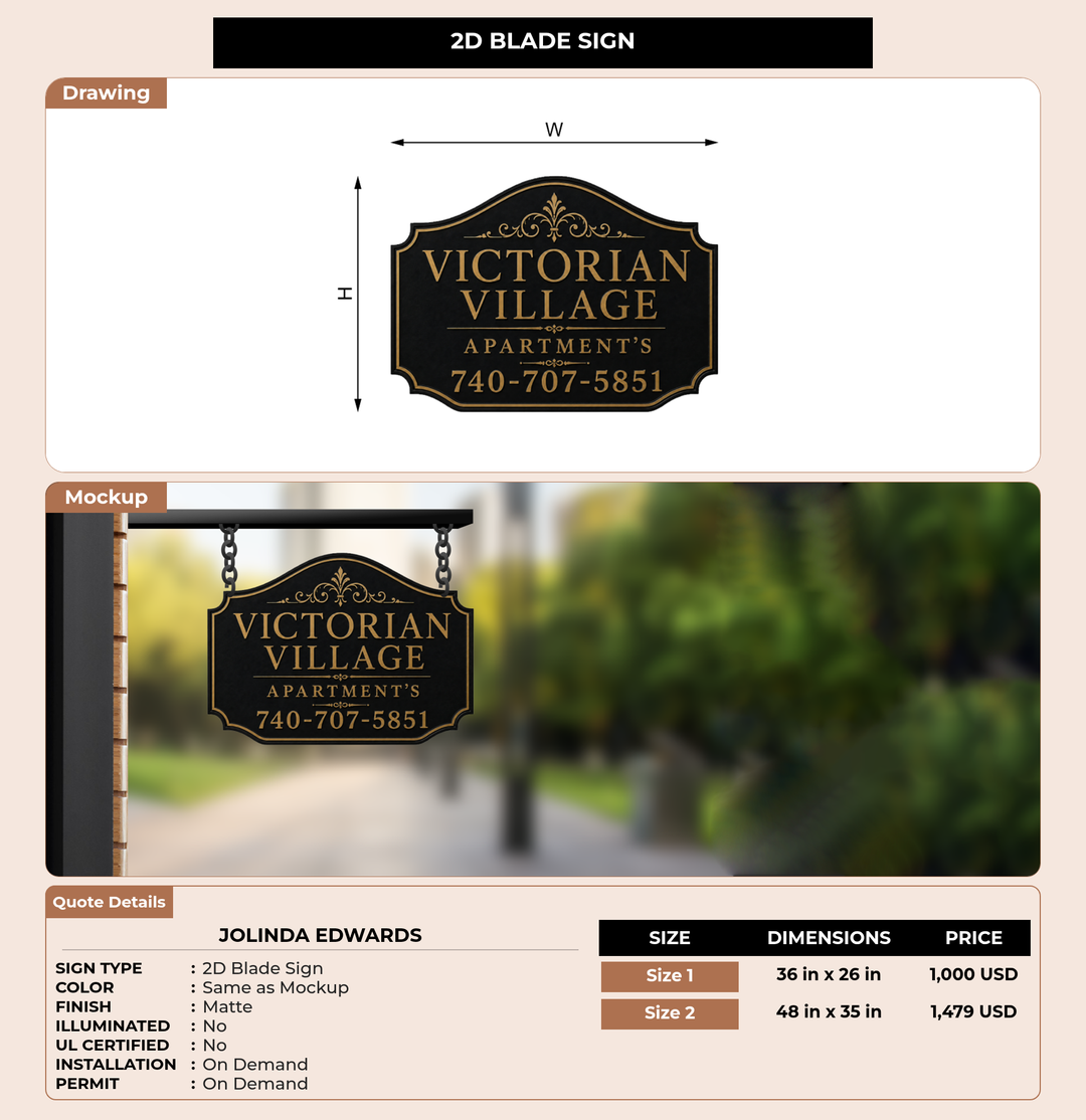 CUSTOM MOCKUP SIGN FOR Jolinda Edwards