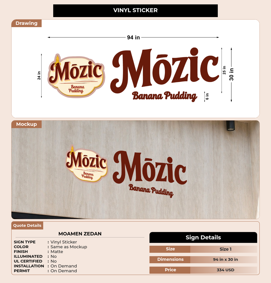 CUSTOM MOCKUP SIGN FOR Moamen Zedan