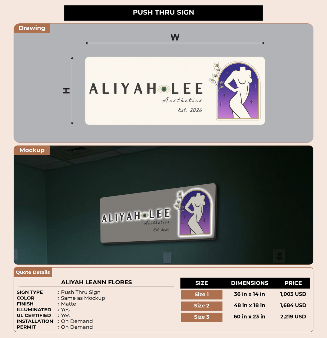 CUSTOM MOCKUP SIGN FOR Aliyah Leann Flores