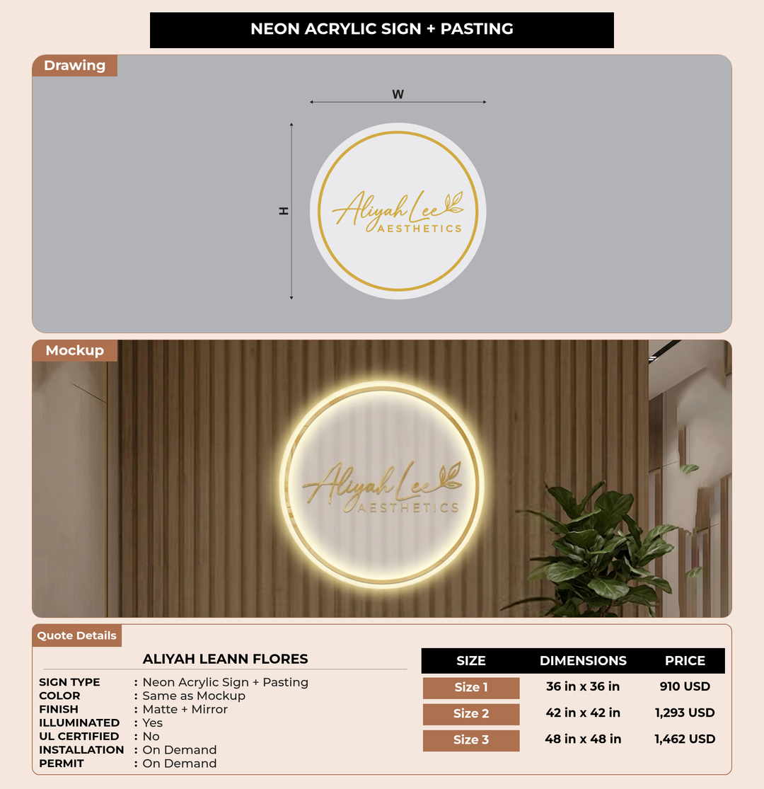 CUSTOM MOCKUP SIGN FOR Aliyah Leann Flores