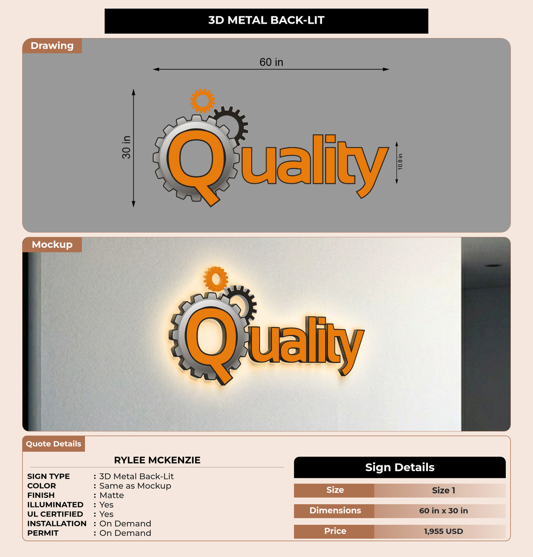 CUSTOM MOCKUP SIGN FOR Rylee McKenzie