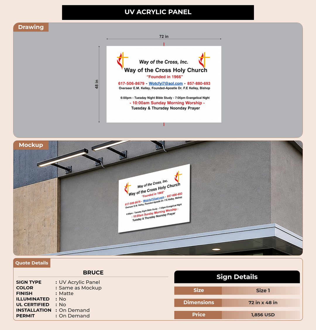 CUSTOM MOCKUP SIGN FOR Bruce