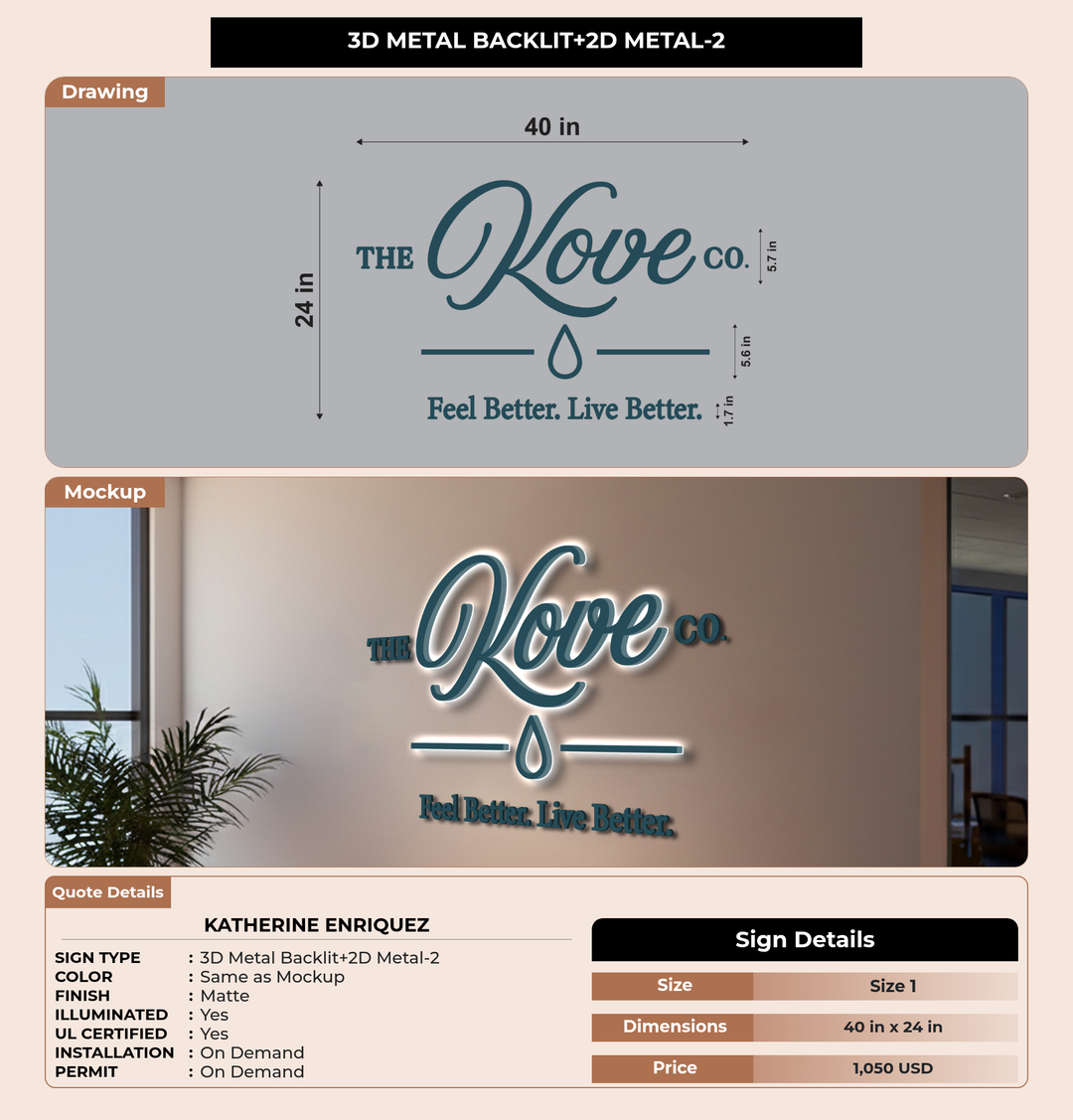 CUSTOM MOCKUP SIGN FOR Katherine Enriquez