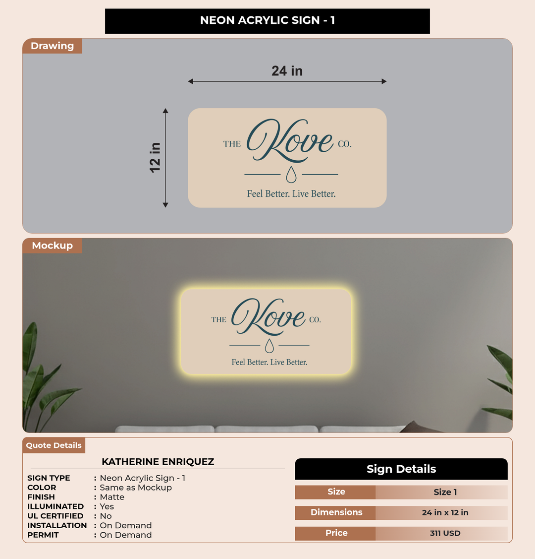 CUSTOM MOCKUP SIGN FOR Katherine Enriquez