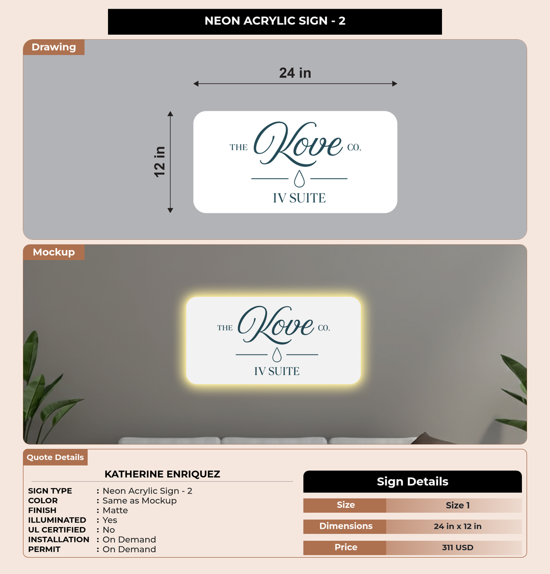 CUSTOM MOCKUP SIGN FOR Katherine Enriquez