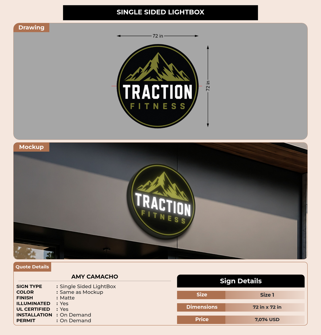 CUSTOM MOCKUP SIGN FOR Amy Camacho