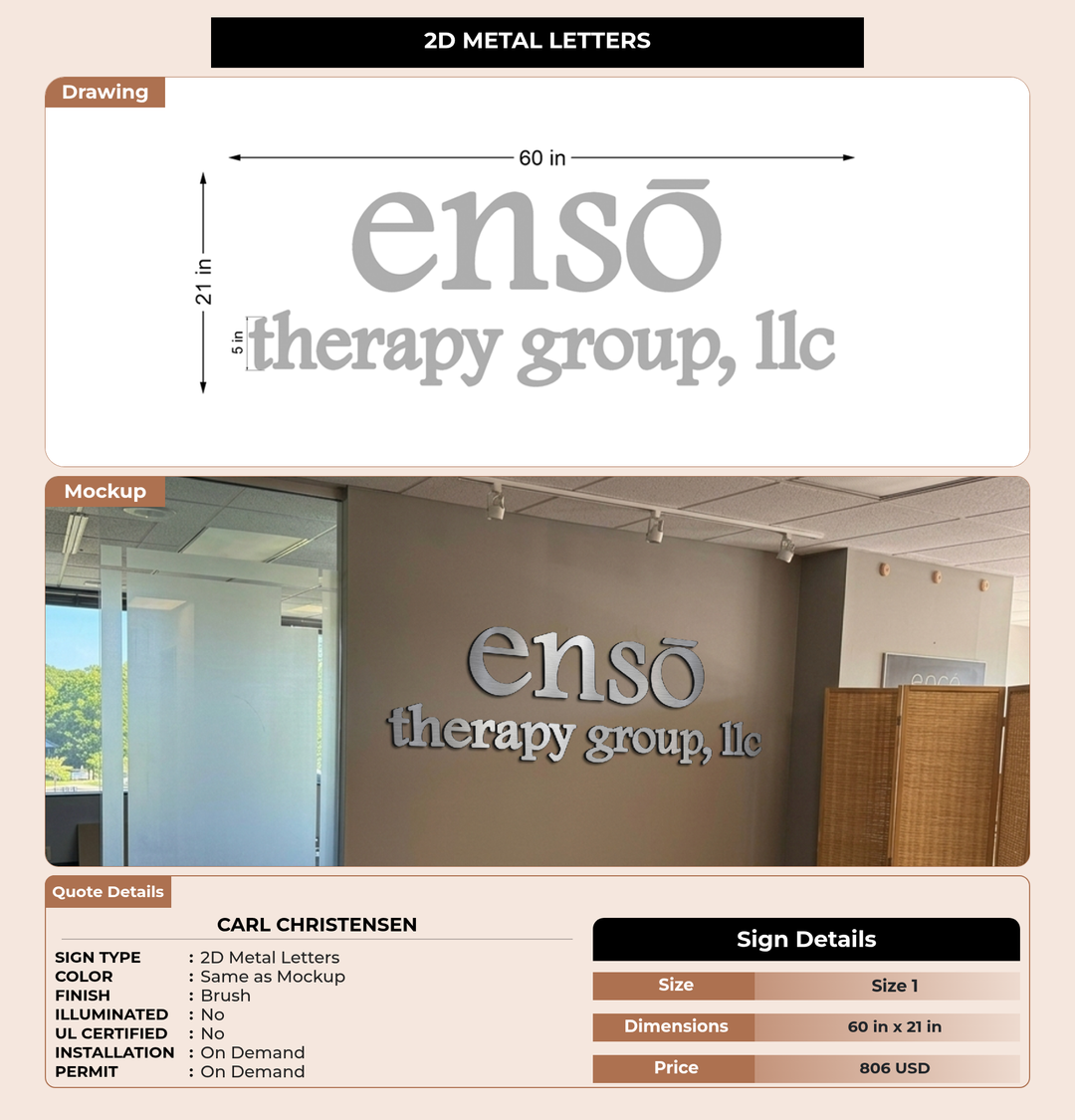 CUSTOM MOCKUP SIGN FOR Carl Christensen