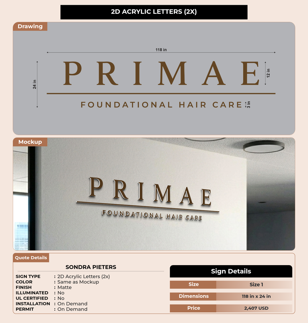 CUSTOM MOCKUP SIGN FOR Sondra Pieters