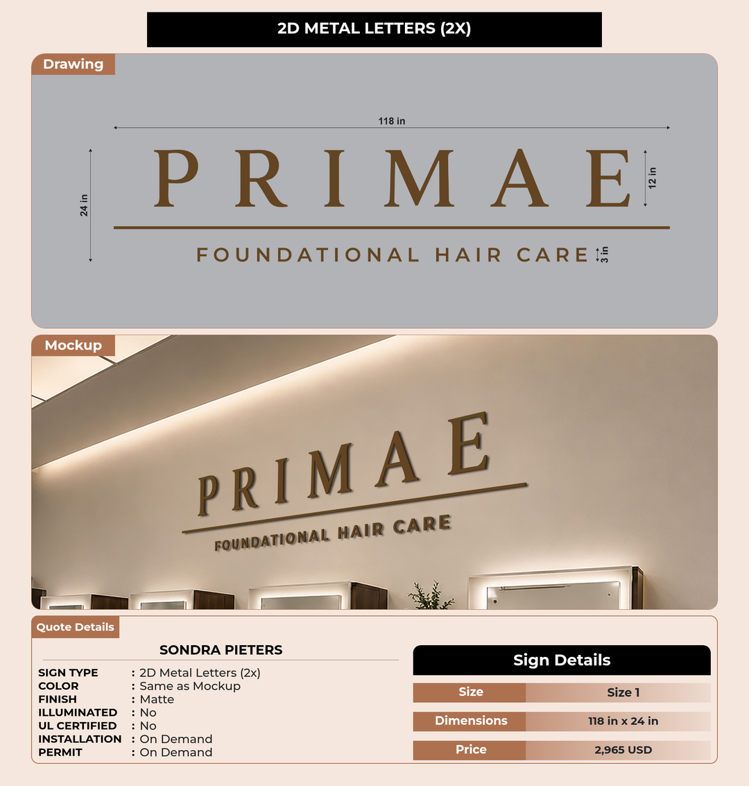CUSTOM MOCKUP SIGN FOR Sondra Pieters