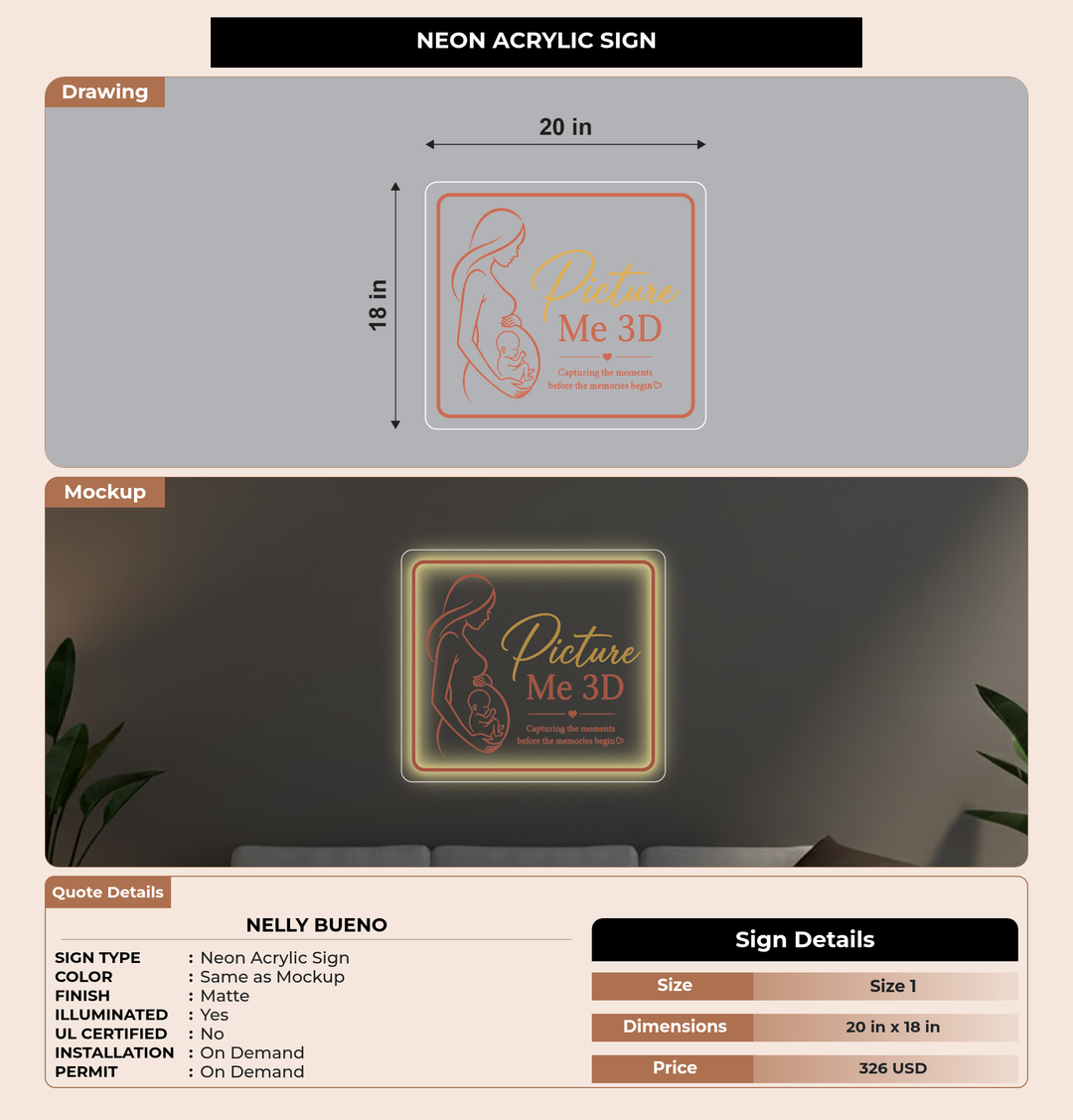 CUSTOM MOCKUP SIGN FOR Nelly Bueno