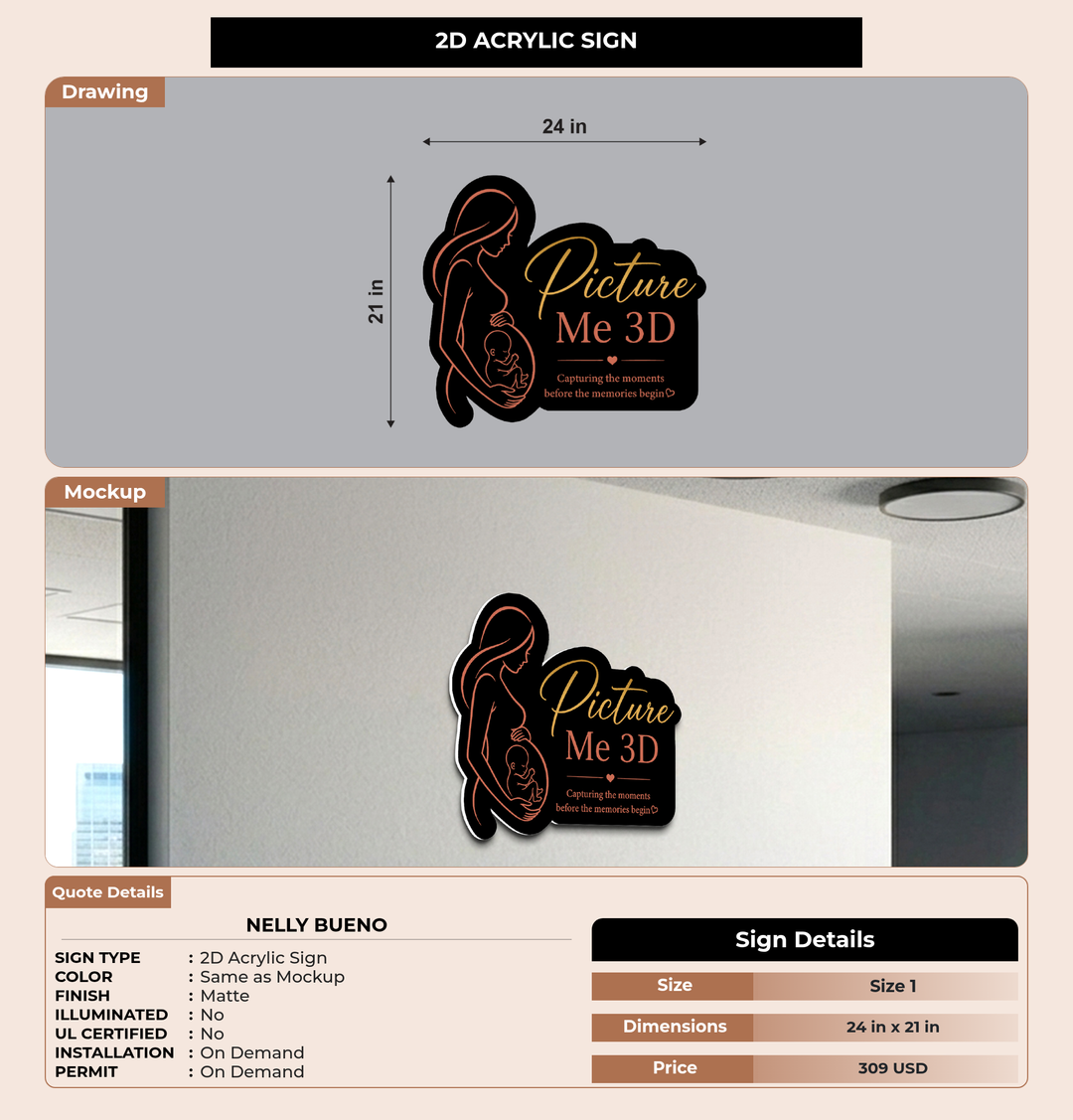 CUSTOM MOCKUP SIGN FOR Nelly Bueno