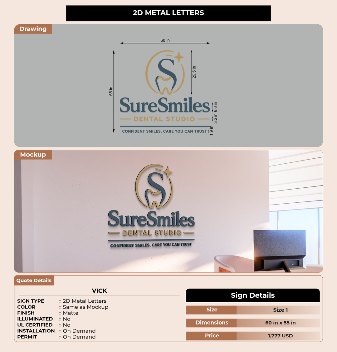CUSTOM MOCKUP SIGN FOR Vick