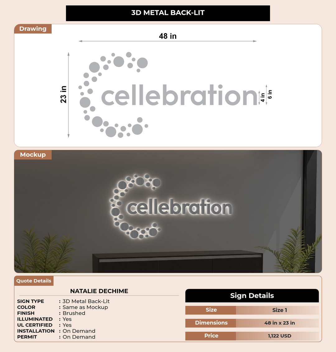 CUSTOM MOCKUP SIGN FOR natalie dechime