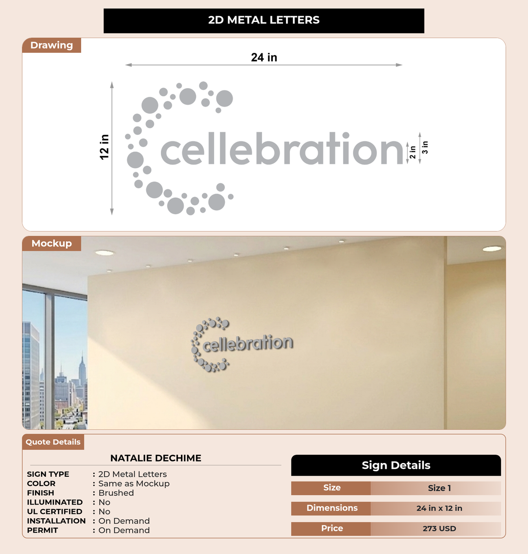 CUSTOM MOCKUP SIGN FOR natalie dechime