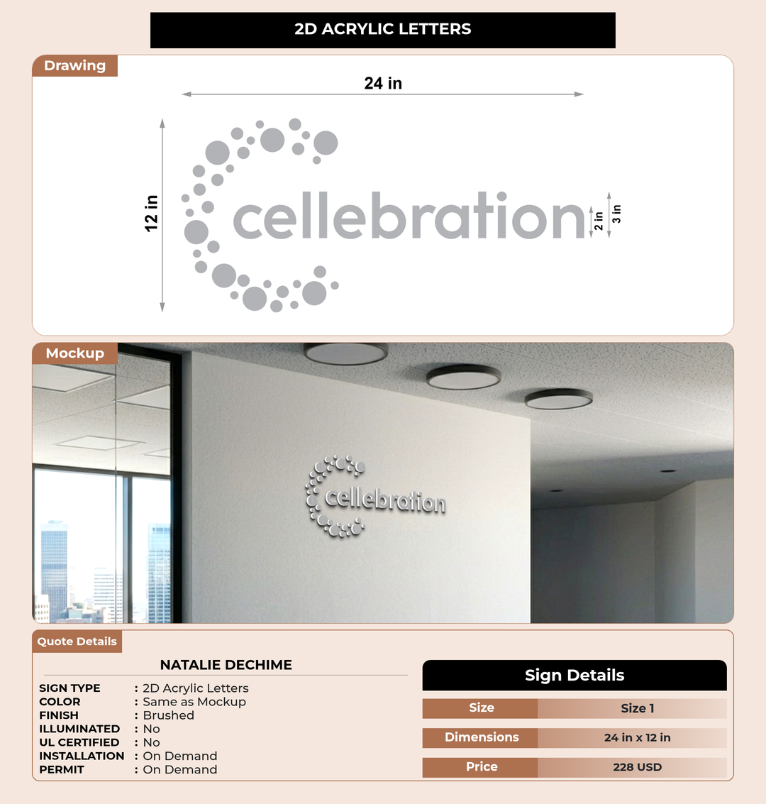 CUSTOM MOCKUP SIGN FOR natalie dechime